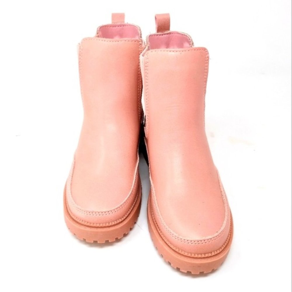 Girls Pink Lug Boots 13